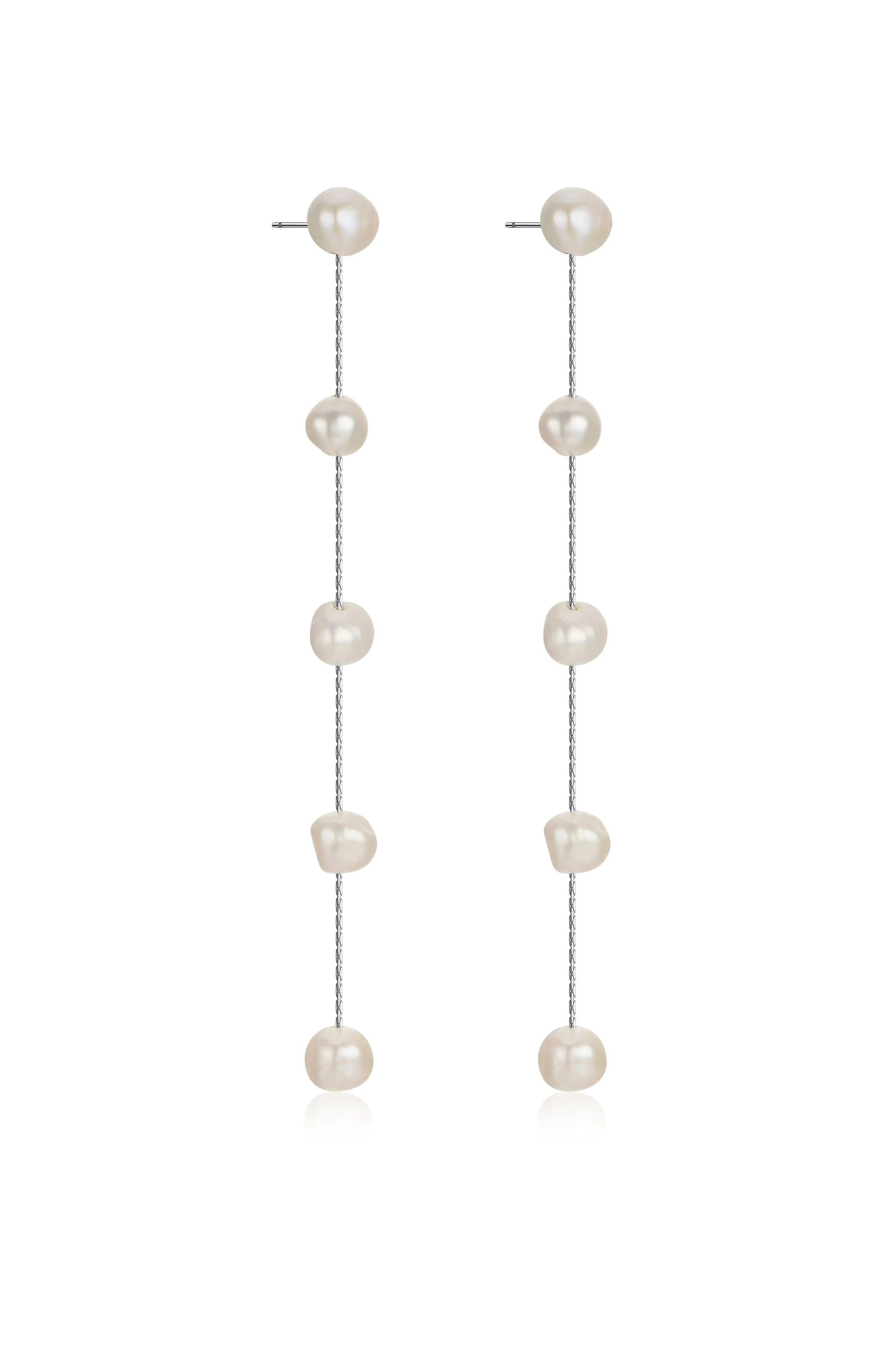 Dripping Pearl Delicate Drop Earrings | Ettika