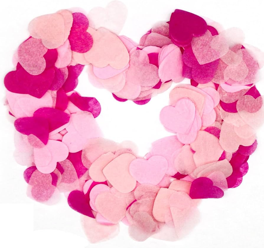 6000PCS Heart Confetti, Pink Paper Confetti Table Tissue Confetti Party Table Decoration for Ball... | Amazon (US)