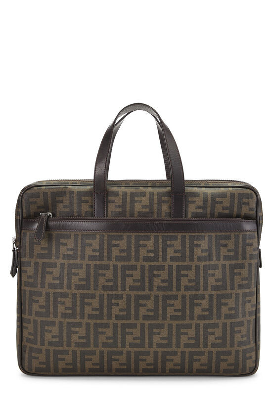 Brown Zucca Canvas Briefcase   | What Goes Around Comes Around