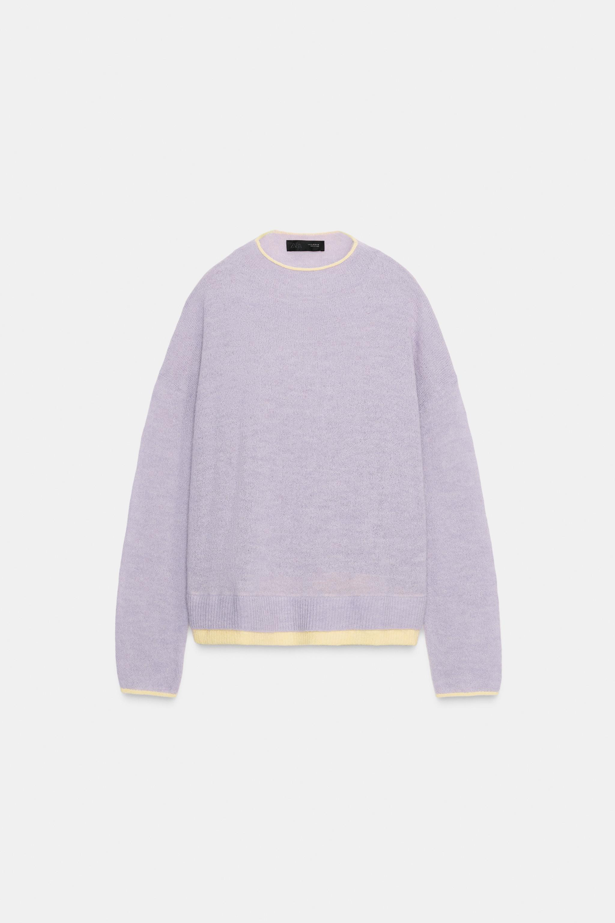 CONTRAST TRIM KNIT SWEATER | Zara US