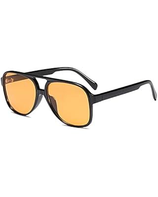 Vintage Retro 70s Sunglasses for Women Men Classic Large Squared Aviator Frame UV400 Trendy Orang... | Amazon (US)