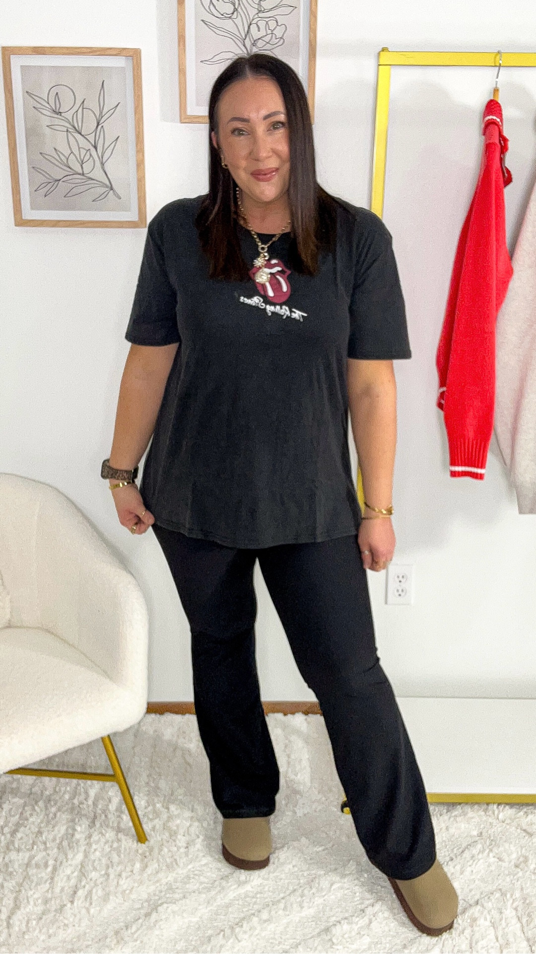 XL graphic tee. XL leggings. Clogs run true to size.  

#LTKFindsUnder50 #LTKOver40 #LTKPlusSize