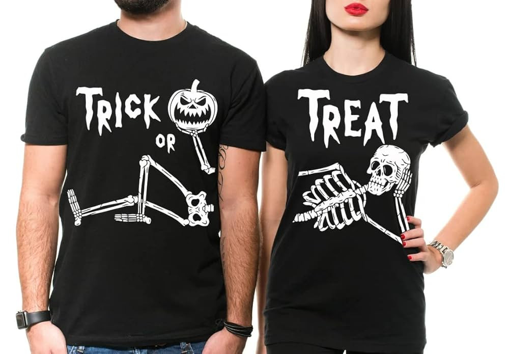 Skeleton Trick Or Treat Shirt, Couple Halloween, Scary Pumpkin, Spooky Season, Horor Skeleton, Fa... | Amazon (US)