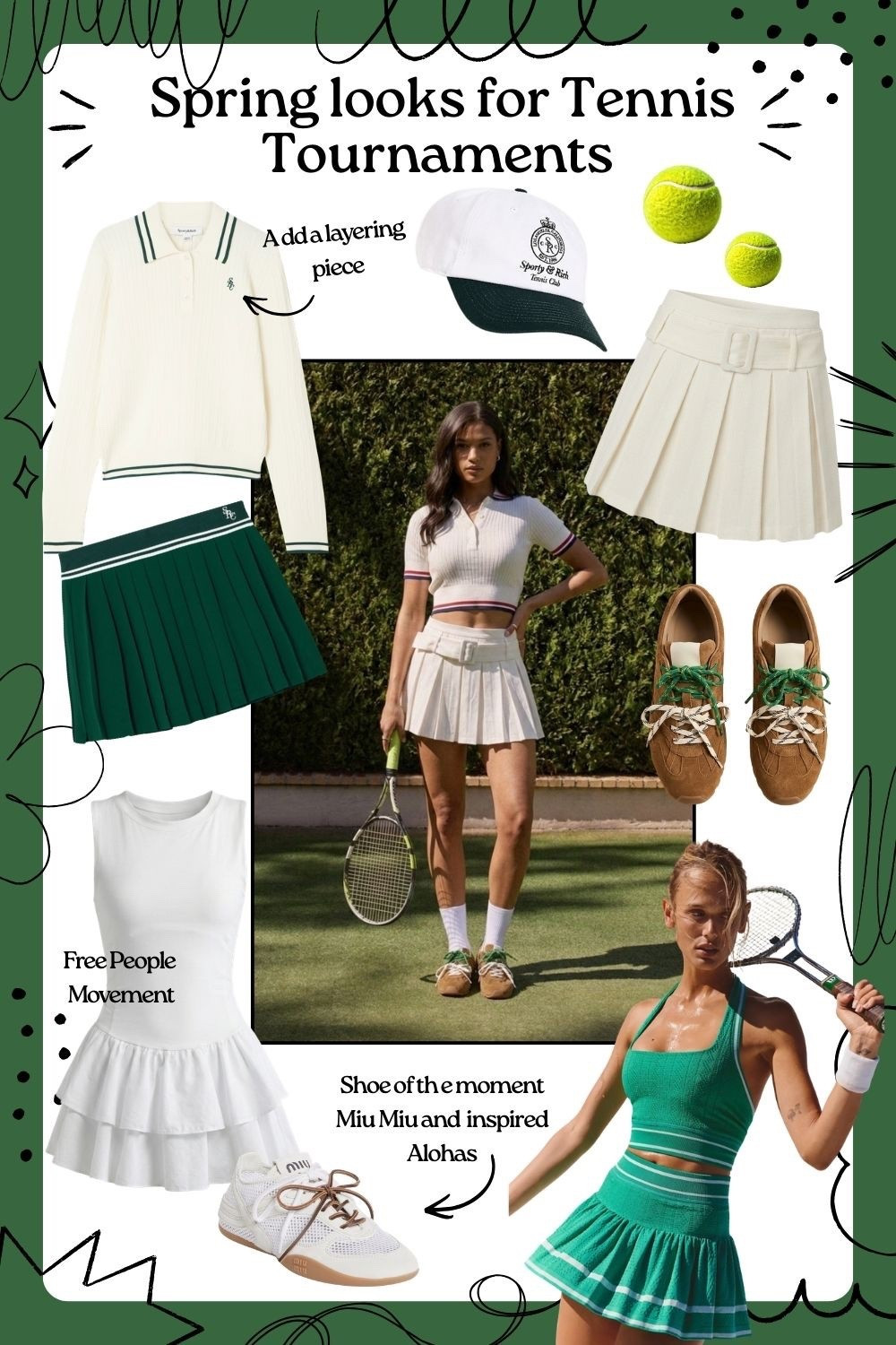 Spring tennis tournaments call for fresh, preppy looks that mix athleisure with luxury polish—perfect for courtside cheering or post-match brunch. Here’s a curated capsule wardrobe featuring mix-and-match whites and greens for endless outfits. 

#LTKspringtrends #LTKspring 

#LTKSpringSale