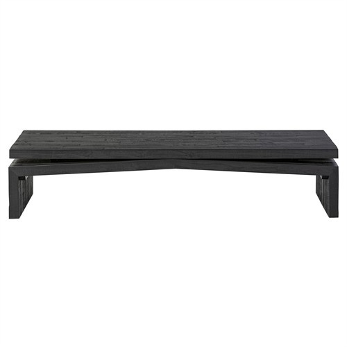 Rayan Rustic Lodge Black Reclaimed Wood Coffee Table | Kathy Kuo Home
