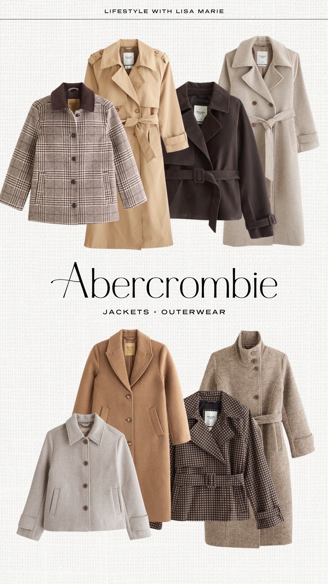 Abercrombie jackets and outerwear! Pea coats and trench coats. Tie front coats. Cropped coats and jackets. Wool blazers and jackets. Belted trench coats and blazers. Neutral elevated casual outerwear.

#LTKSeasonal #LTKSaleAlert #LTKootd