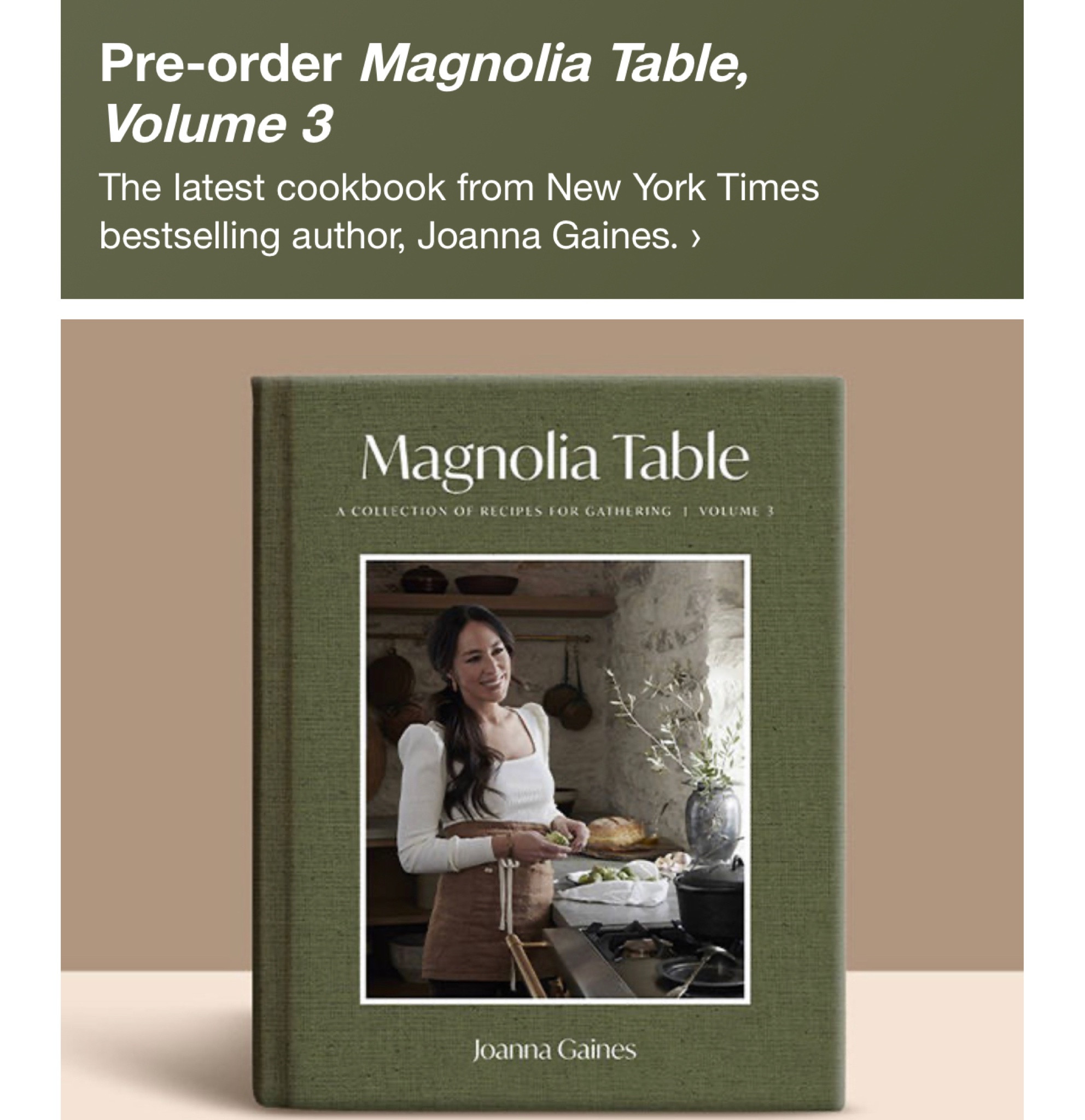 Pre order Joanna Gaines’ latest cookbook  - Magnolia Table 3 

#LTKunder50 #LTKhome #LTKFind