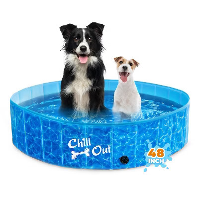 Allforpaws Foldable Dog Pool, Dog Swimming Pool for Outdoor Summer, 32" (Small), Blue | Target