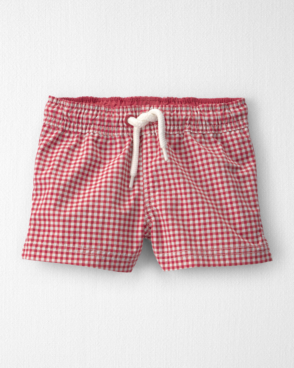 Baby Boy Recycled Swim Trunks in Red Gingham - Little Planet | Carter's | Carter's Inc