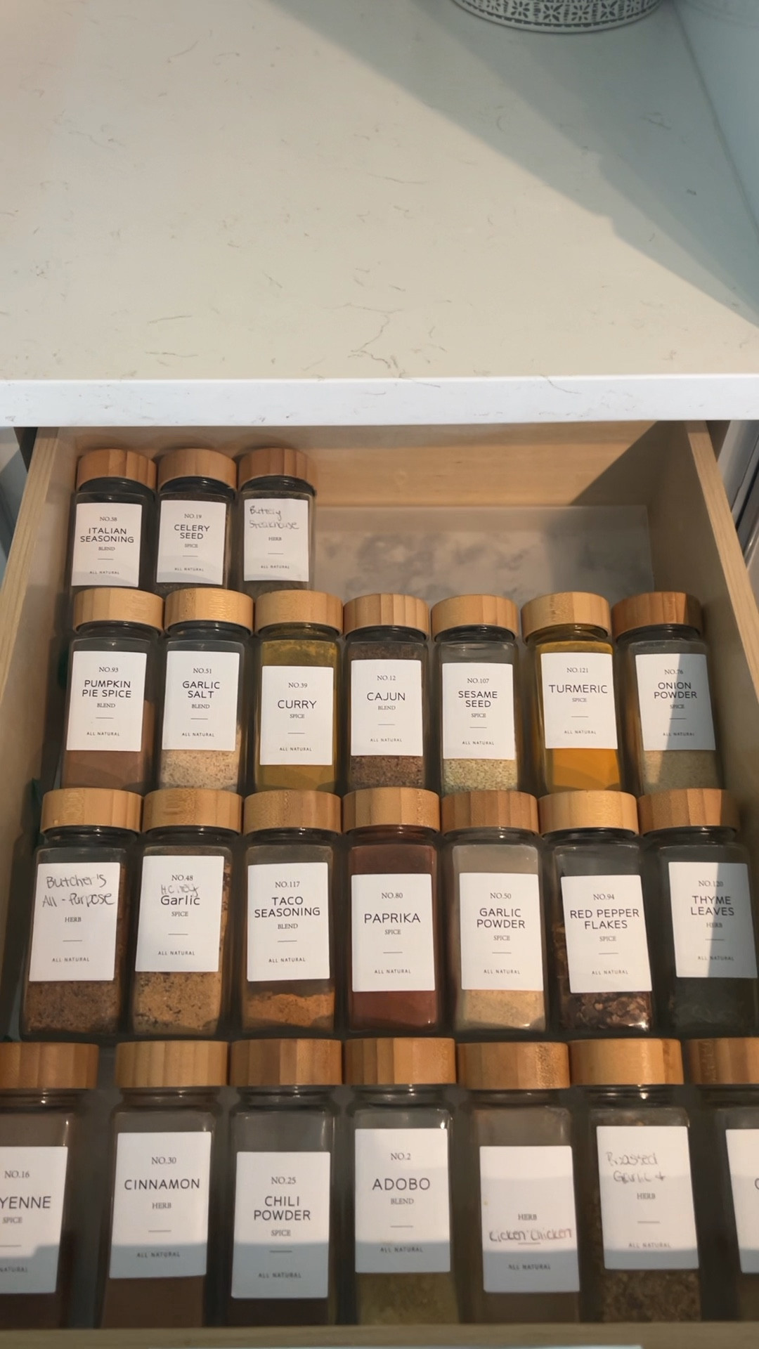 Our spice drawer makes my soul so happy.

I feel like this also would make such a good gift idea. Everyone needs this!

Spice rack. Spice drawer. Spice cabinet. Cabinet organization. Kitchen organization. 

#LTKhome #LTKfindsunder50 #LTKGiftGuide