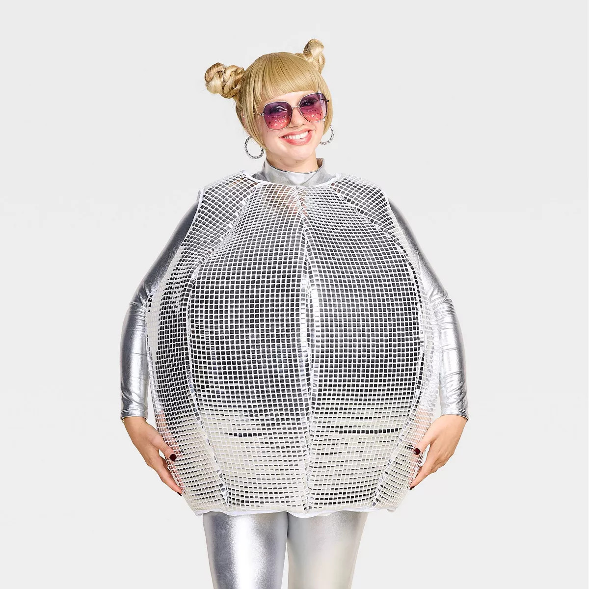 Adult Disco Ball Halloween Humor Costume Apparel Top - Hyde and EEK! Boutique™ Metallic Silver ... | Target