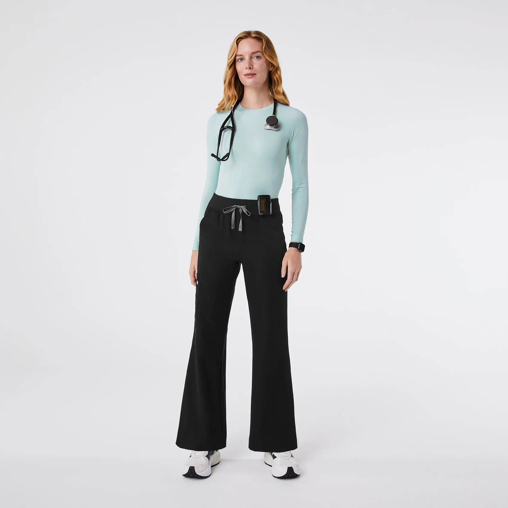 Women's Salta Seamless Longsleeve Underscrub - Cloud Sky · FIGS | FIGS