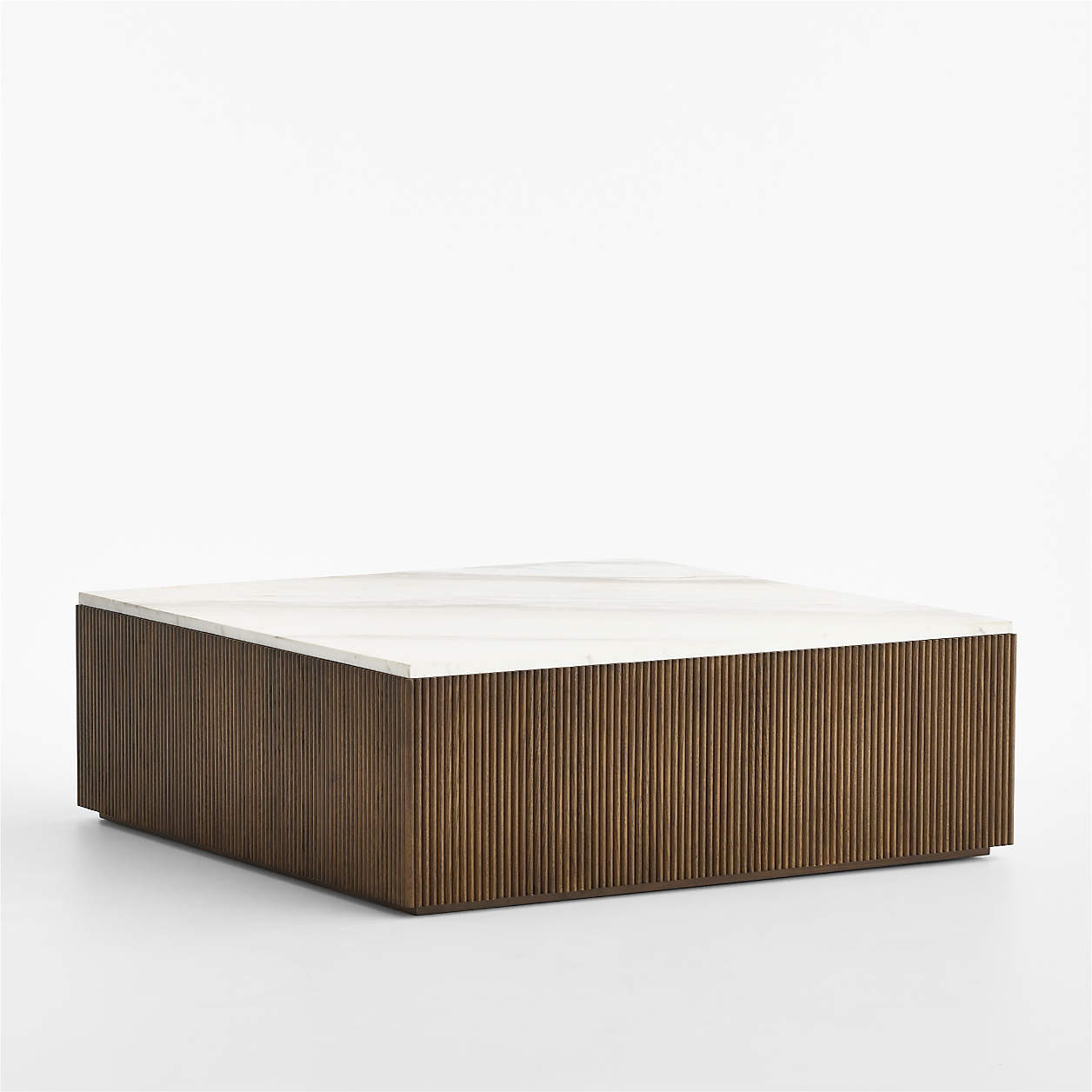 Troupe Marble and Oak Ribbed 44" Square Coffee Table + Reviews | Crate & Barrel | Crate & Barrel