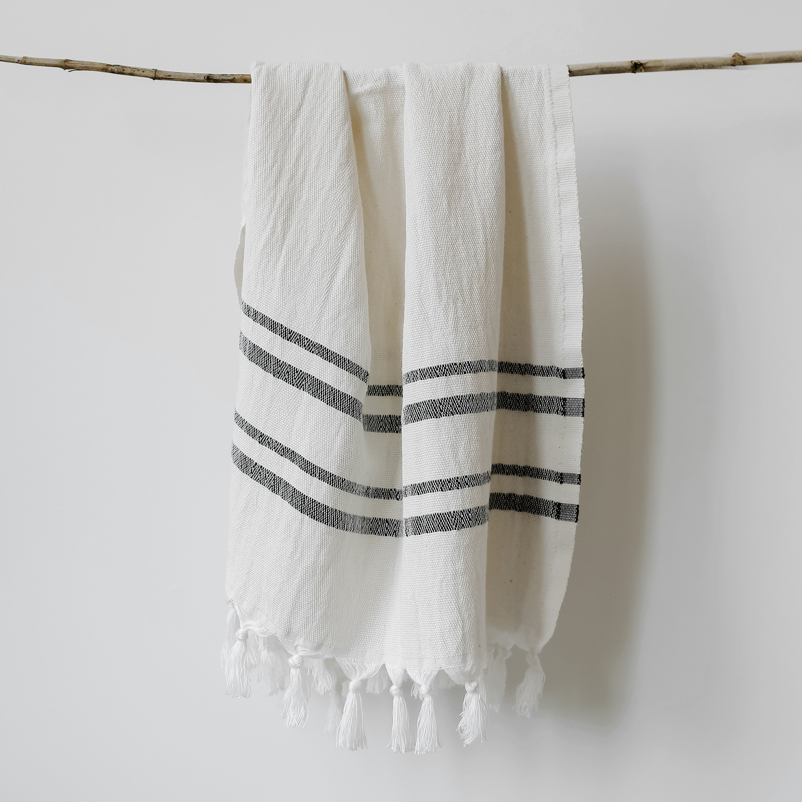 Haley Turkish Cotton + Bamboo Hand Towel - Two Stripe | Sweet Water Decor, LLC