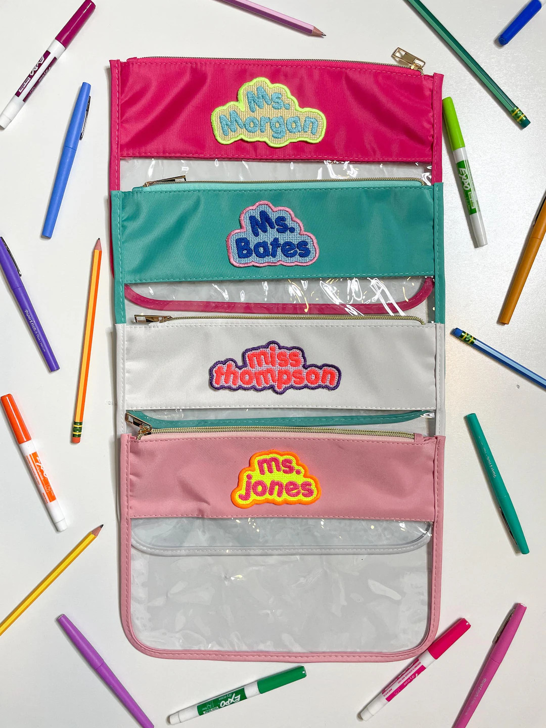 PERSONALIZED NAME POUCH - Zipper Nylon/clear Zipper Bag - Makeup or Pencil Pouch - Teacher Apprec... | Etsy (US)