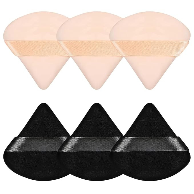 Pimoys 6 Pieces Powder Puff Face Triangle Makeup Sponge Soft Velour Puffs for Loose Powder Settin... | Amazon (US)