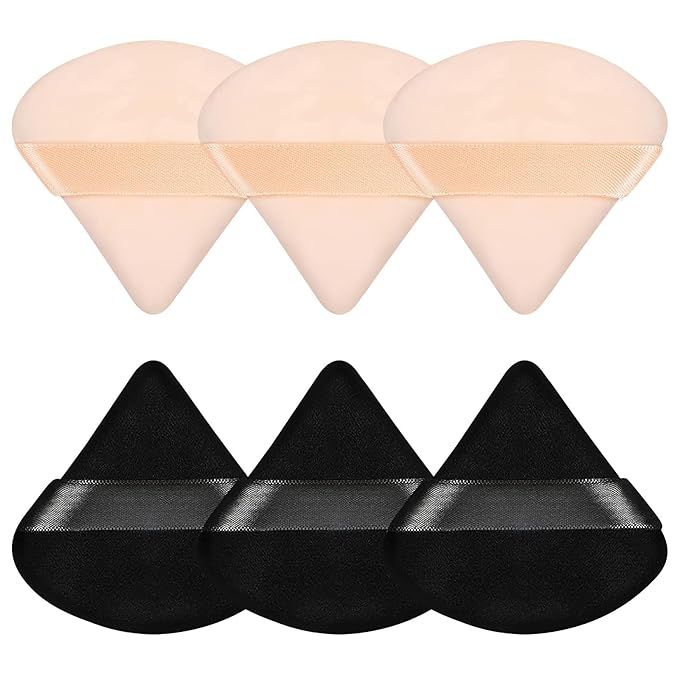 Pimoys 6 Pieces Puff Face Triangle Makeup Sponge Soft Velour Puffs for Loose/Setting Powder Beaut... | Amazon (US)