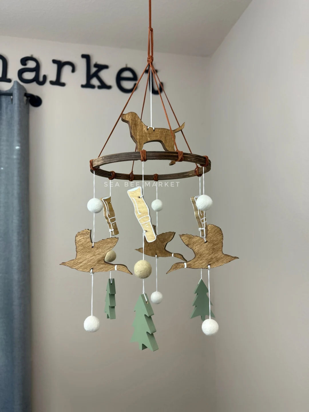 Duck Crib Mobile, Mallard Duck Calls, Green Trees, and a Hunting Dog Topper Mallard Baby Mobile W... | Etsy (US)