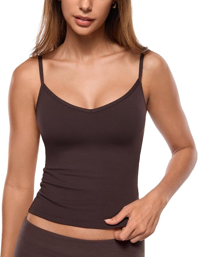 INLYRIC Women's Inbarely Cotton High Stretch V Neck Camisole | Amazon (US)