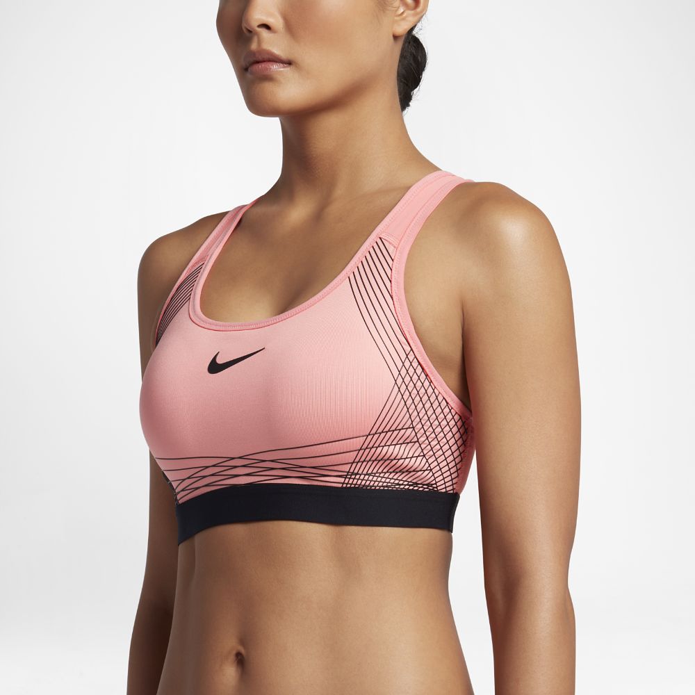 Nike Pro Hyper Classic Padded Women's Medium Support Sports Bra Size XS (Pink) | Nike US