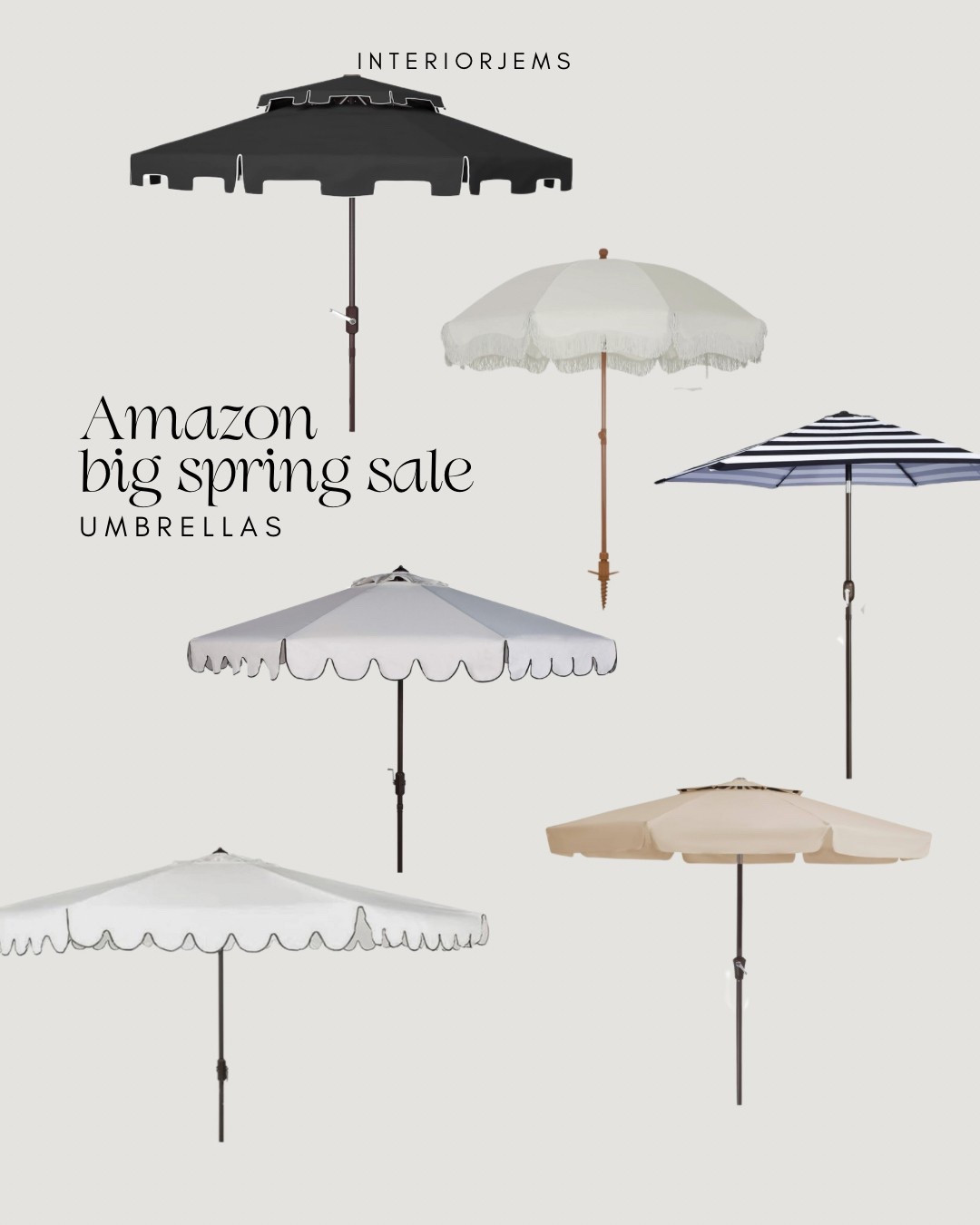 Outdoor umbrellas from Amazon on sale for the big spring sale, scalloped umbrella, striped umbrella, the scallop style always sold out last summer so I wouldn’t wait on these deals

#LTKHome #LTKStyleTip #LTKSaleAlert