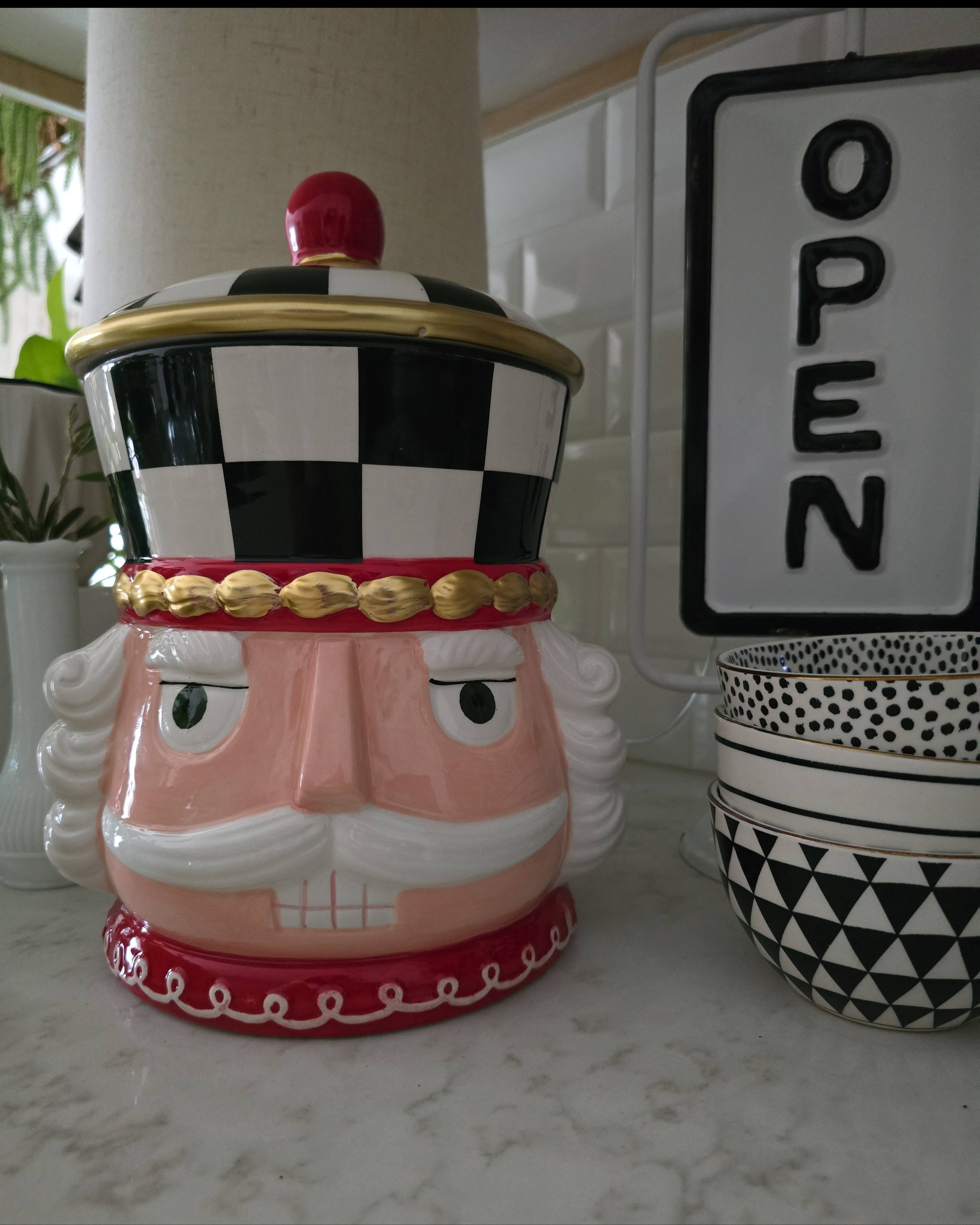 A little whimsy in the kitchen never hurt. 🎄 My Nutcracker cookie jar adds just the right touch of holiday charm — traditional, timeless, and a sweet reminder that Christmas can still feel calm and collected. 🍪 #SoftTraditional #HolidayKitchen #LTKHome #NutcrackerDecor 

 #LTKHoliday #LTKHome