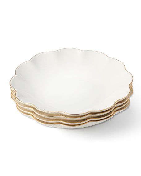 AERIN Scalloped Appetizer Plates, Set of 4 | Neiman Marcus