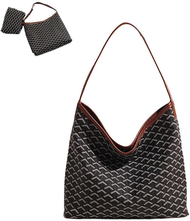 Women's Large Capacity Shoulder Handbags, Geometric Pattern Tote Bag with Large Purse, Elegant Ho... | Amazon (US)