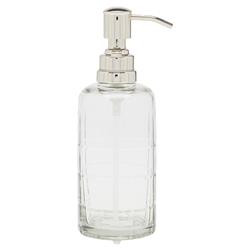 Pigeon and Poodle Argos Modern Textured Glass Nickel Accent Soap Pump | Kathy Kuo Home