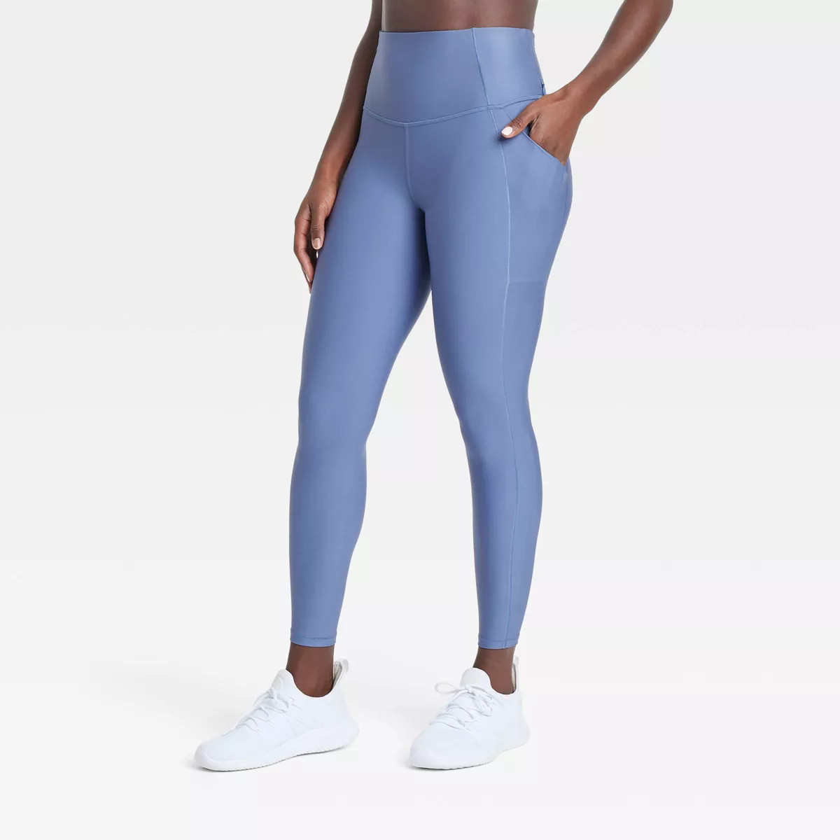 Women's Effortless Support High-Rise Pocketed 7/8 Leggings - All In Motion™ Blue XS | Target