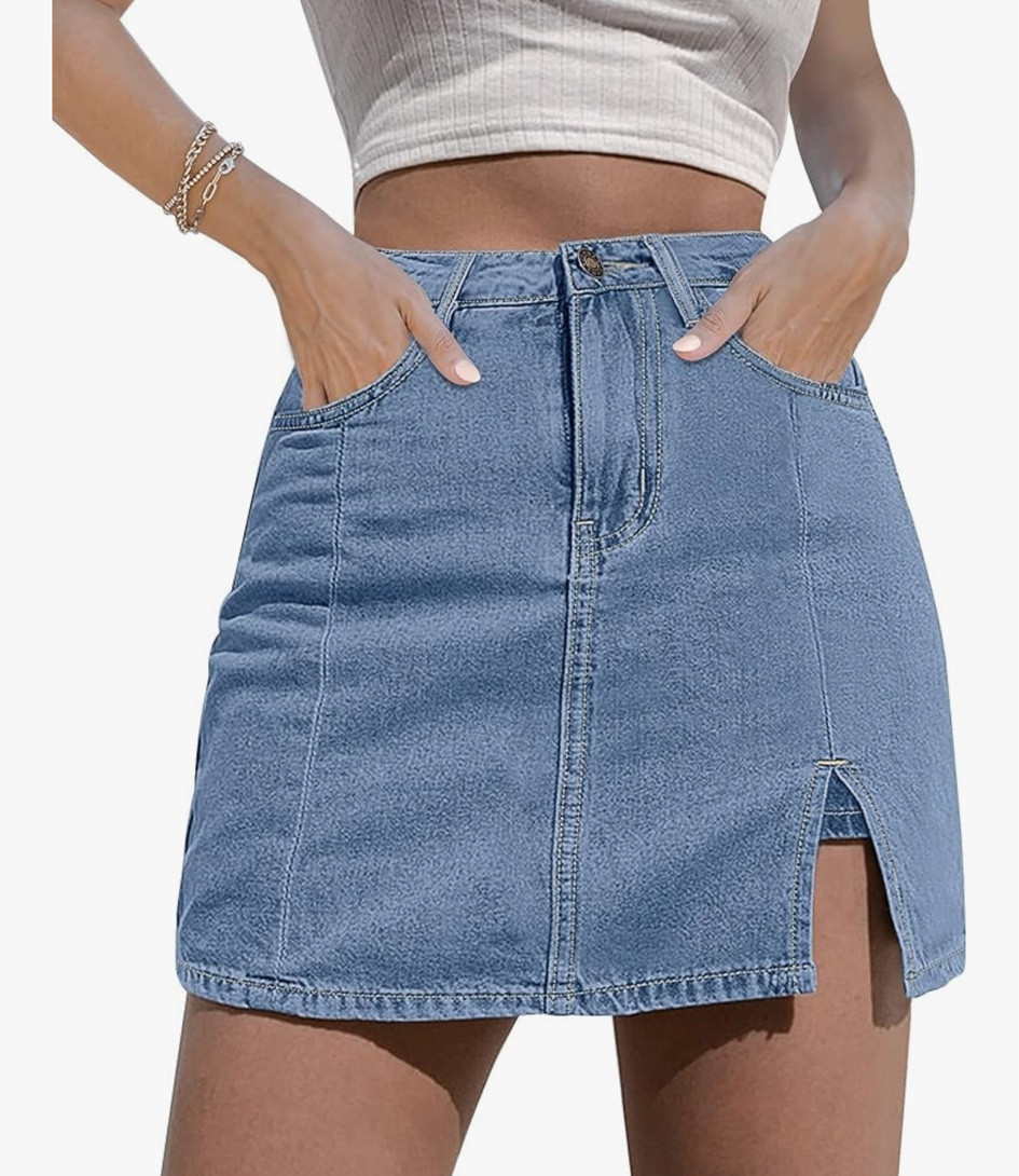 Cute stretchy denim skirt with shorts underneath from Amazon #amazonfinds #denimskirt #skort #denim #falloutfits #fallwomensclothes

#LTKStyleTip #LTKFallSale #LTKFindsUnder50