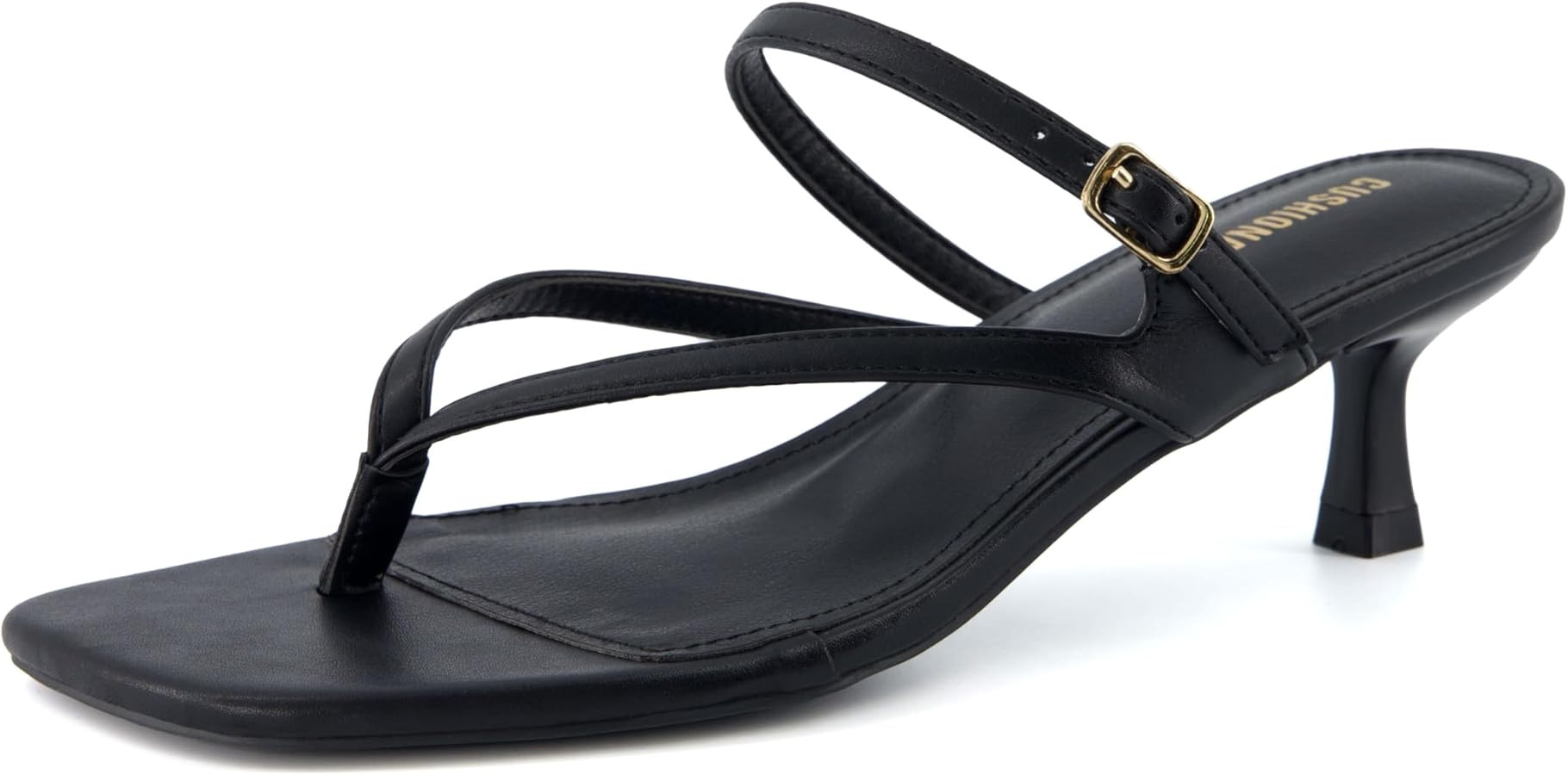 CUSHIONAIRE Women's Madrid Strappy Kitten Heel Sandals +Memory Foam, Wide Widths Available | Amazon (US)