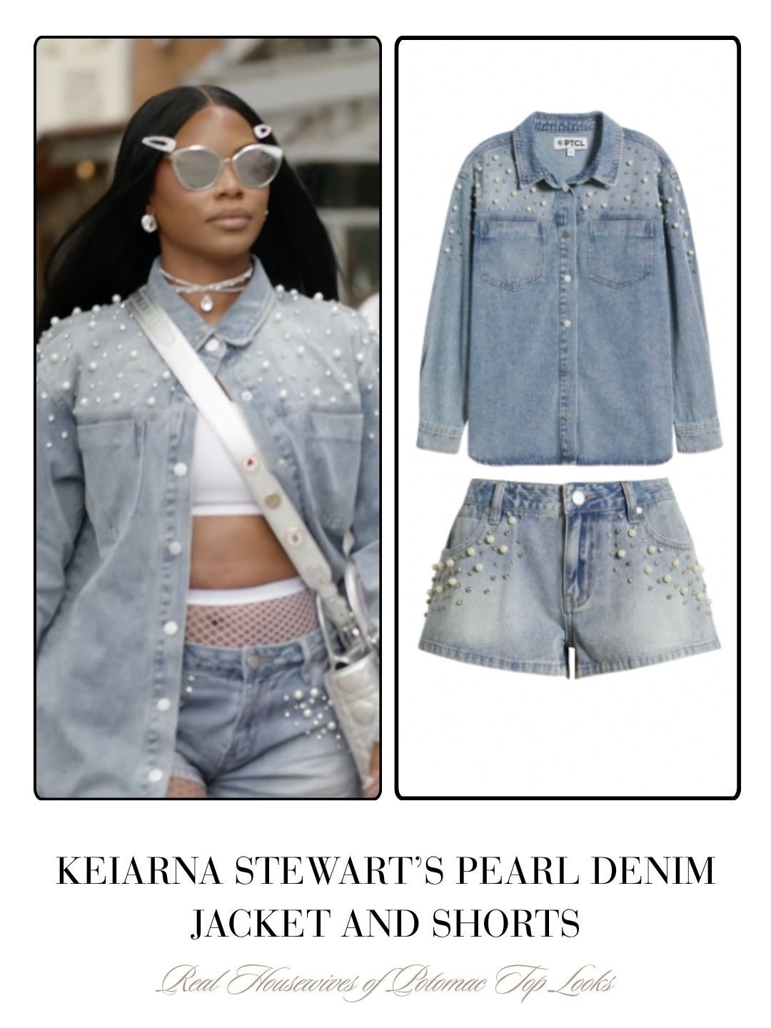 Keiarna Stewart’s Pearl Denim Jacket and Shorts 