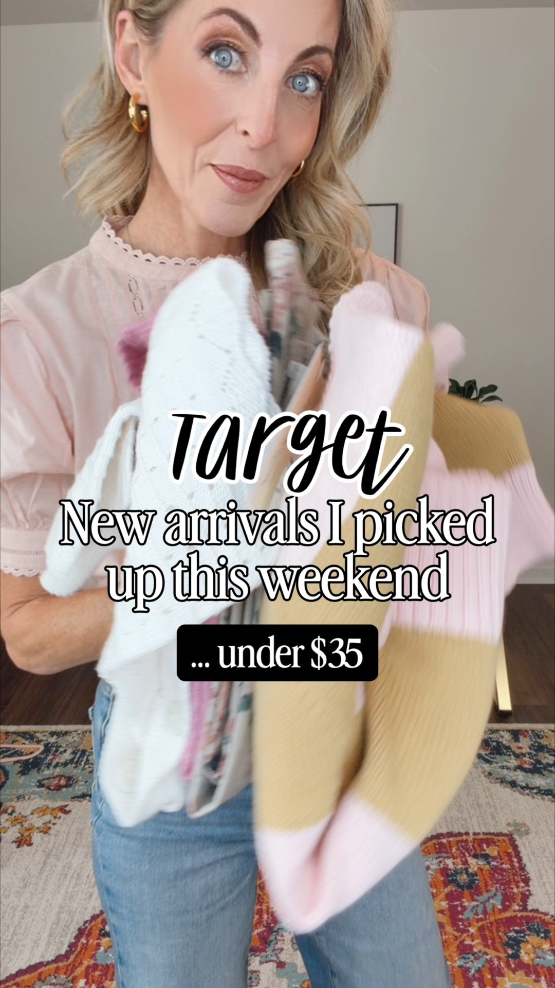 Weekend Target run wins 👏🏼 I picked up three tops all under $35 and one pair of jeans under $35, and every single piece is so easy to mix, match, and wear on repeat. 
Comment TARGET for all of the details 🔗

From the sweetest pink knit to the classic striped sweater and that gorgeous crochet cardigan, these are the kinds of finds that feel elevated but still totally budget-friendly. Proof that you don’t need to spend a lot to build outfits you’ll actually reach for. Everything is linked—run, don’t walk.

#LTKootd #LTKmomlife #LTKdayinmylife