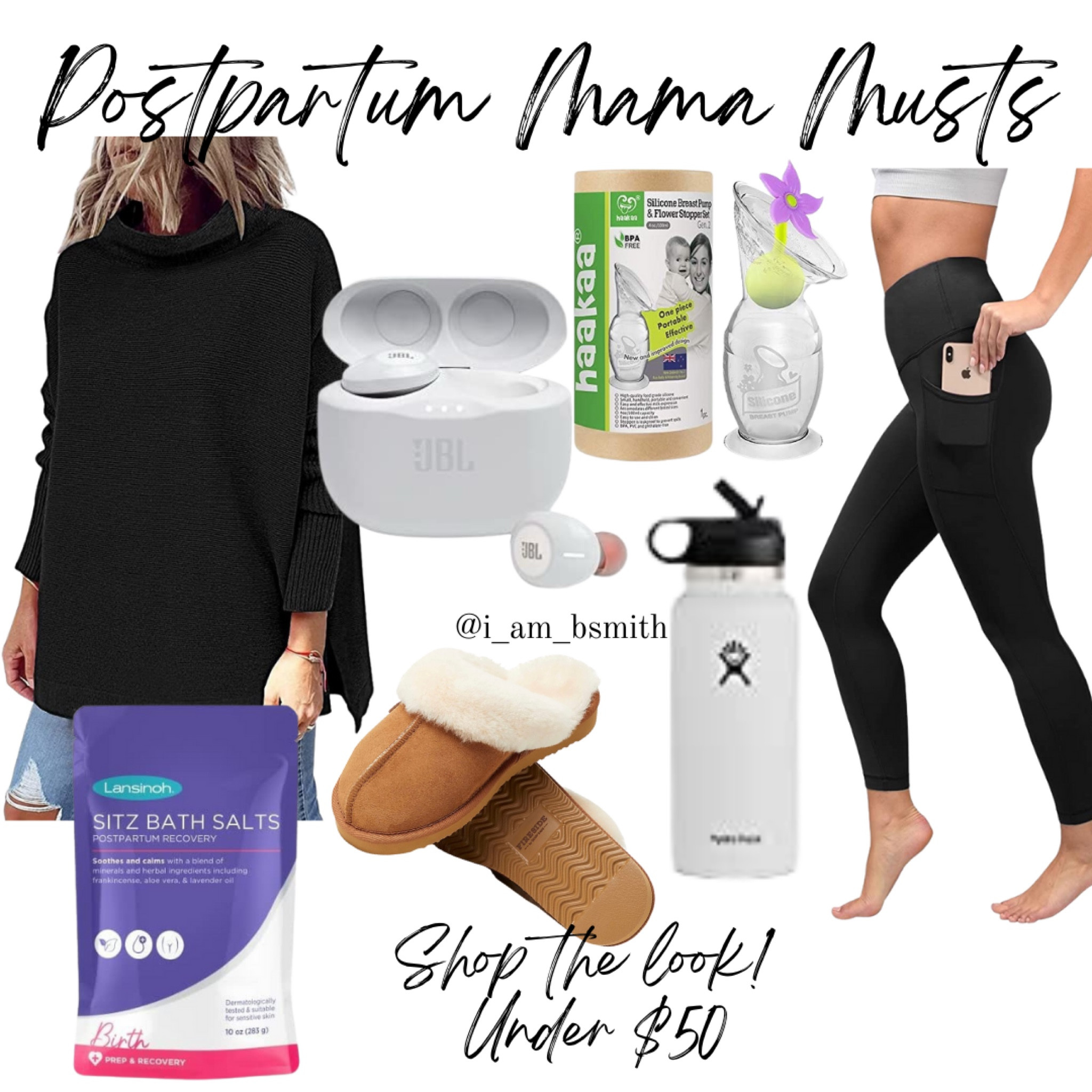Postpartum Mama!
These are my must haves for after having that beautiful baby! Trust me when I say comfy, practical & needed! 
-oversized loose sweater! Casual but cute and perfect for nursing or pumping!
-the best tummy control black yoga leggings!
-cozy slippers. Enough said! 
-bath salts for when you can take your bath! 
-hydro flask!!!! Keep that water nearby at all times. I love the spout and the handle! 
-earbuds. I find myself listening to reels, music, podcasts while nursing the babe! 
-Haakaa! You know I’m a fan! This one has the stopper for no spills! Catch that precious gold every let down! 
.
.
.
.
.
#mamamusthaves #postpartum #postpartumfashion #breastfeedingmama #style #sales 

#LTKstyletip #LTKbump #LTKsalealert