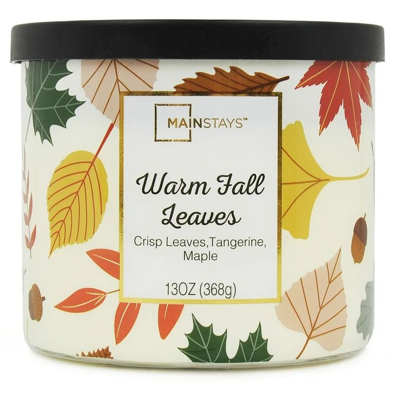 Mainstays Warm Fall Leaves Candle, 13 ounce | Walmart (US)