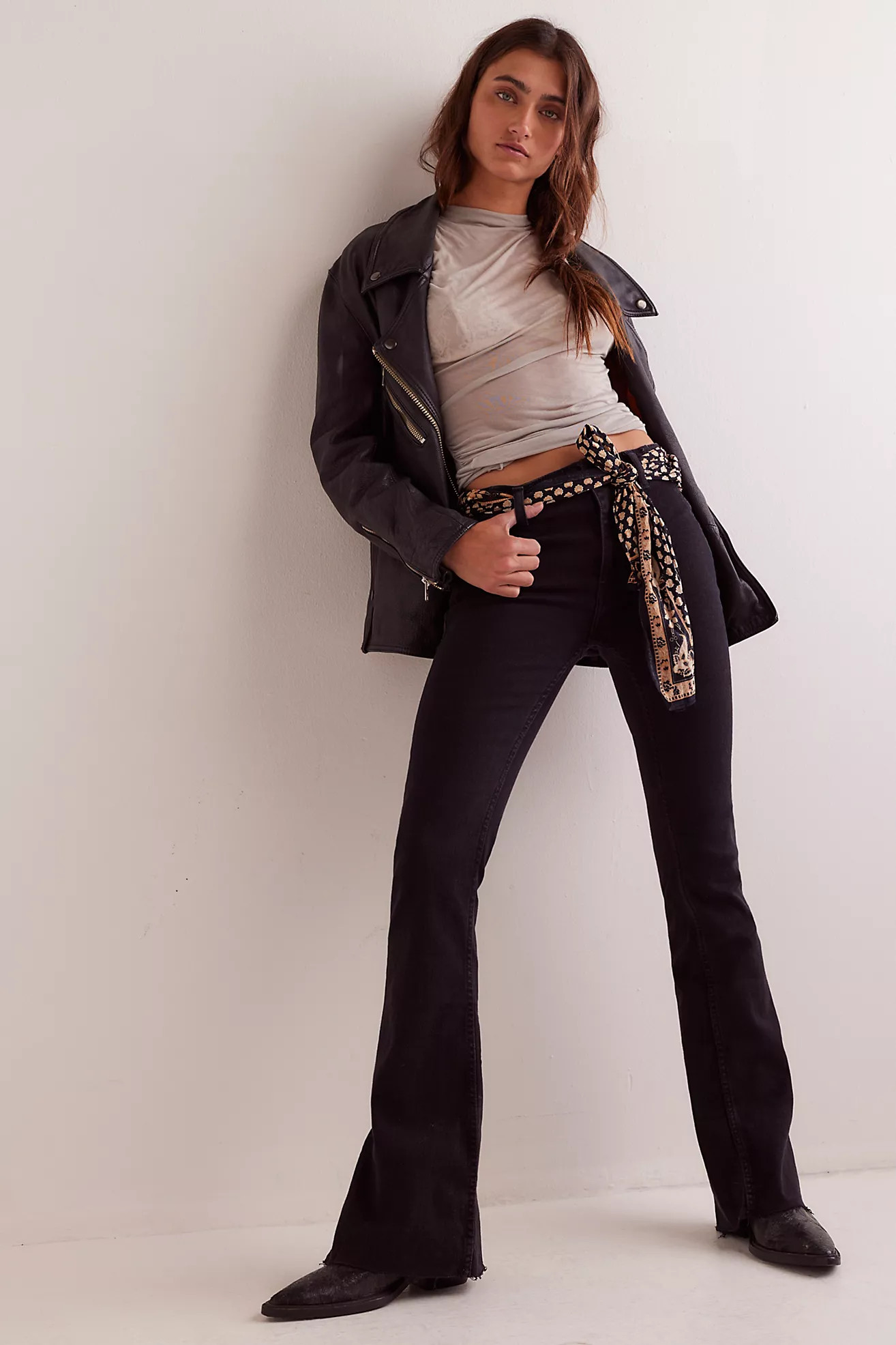 We The Free Level Up Slit Slim Flare Jeans | Free People (Global - UK&FR Excluded)