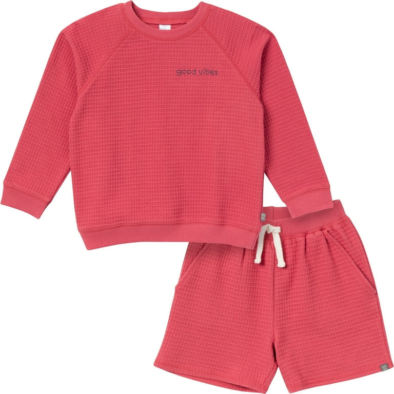 Modern Moments by Gerber Toddler Boy Long Sleeve Top and Short Set, 2-Piece, Sizes 12 Months - 5T | Walmart (US)