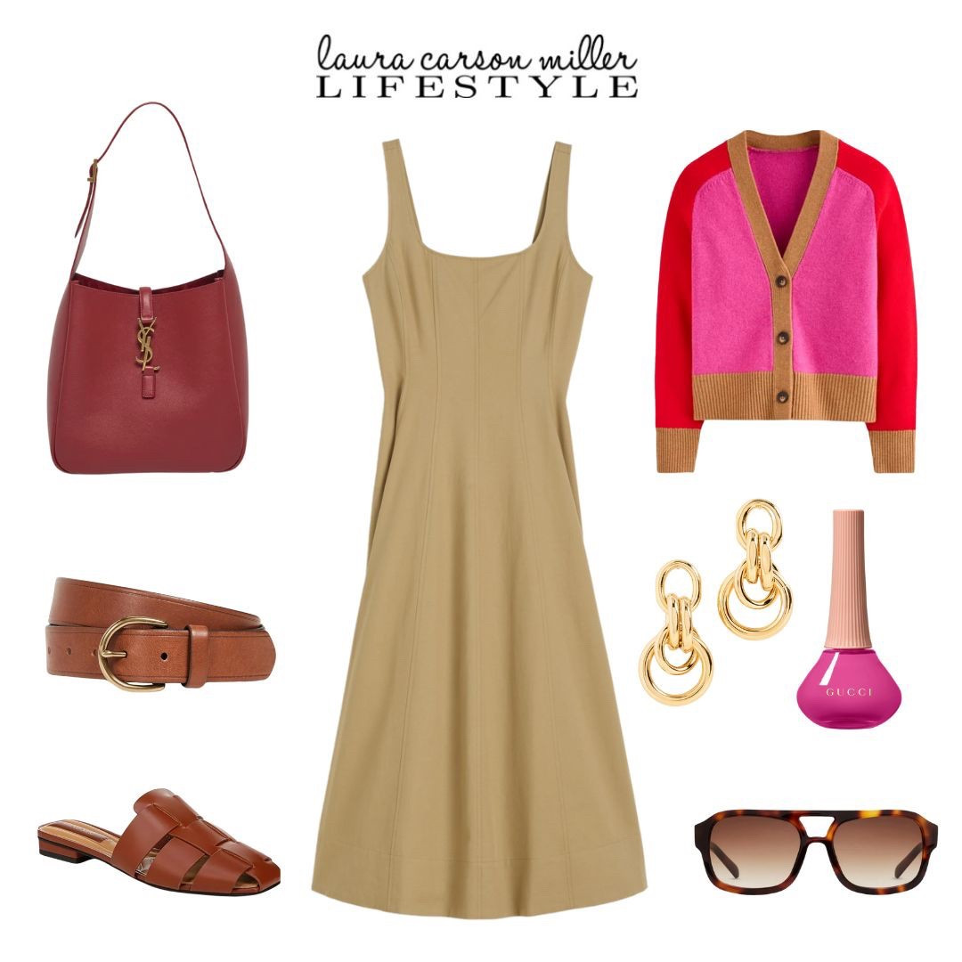Spring dress outfit
Laura carson miller, Easter outfit, pink nails, red bag, gold earrings, sunglasses, cardigan, work outfit, travel outfit

#LTKTravel #LTKStyleTip #LTKWorkwear