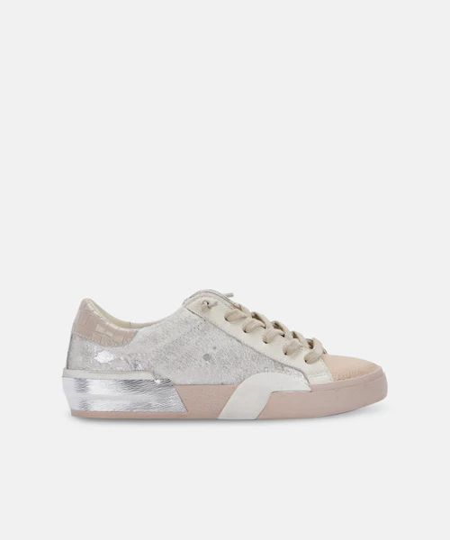 ZINA SNEAKERS IN DUNE METALLIC CALF HAIR | DolceVita.com