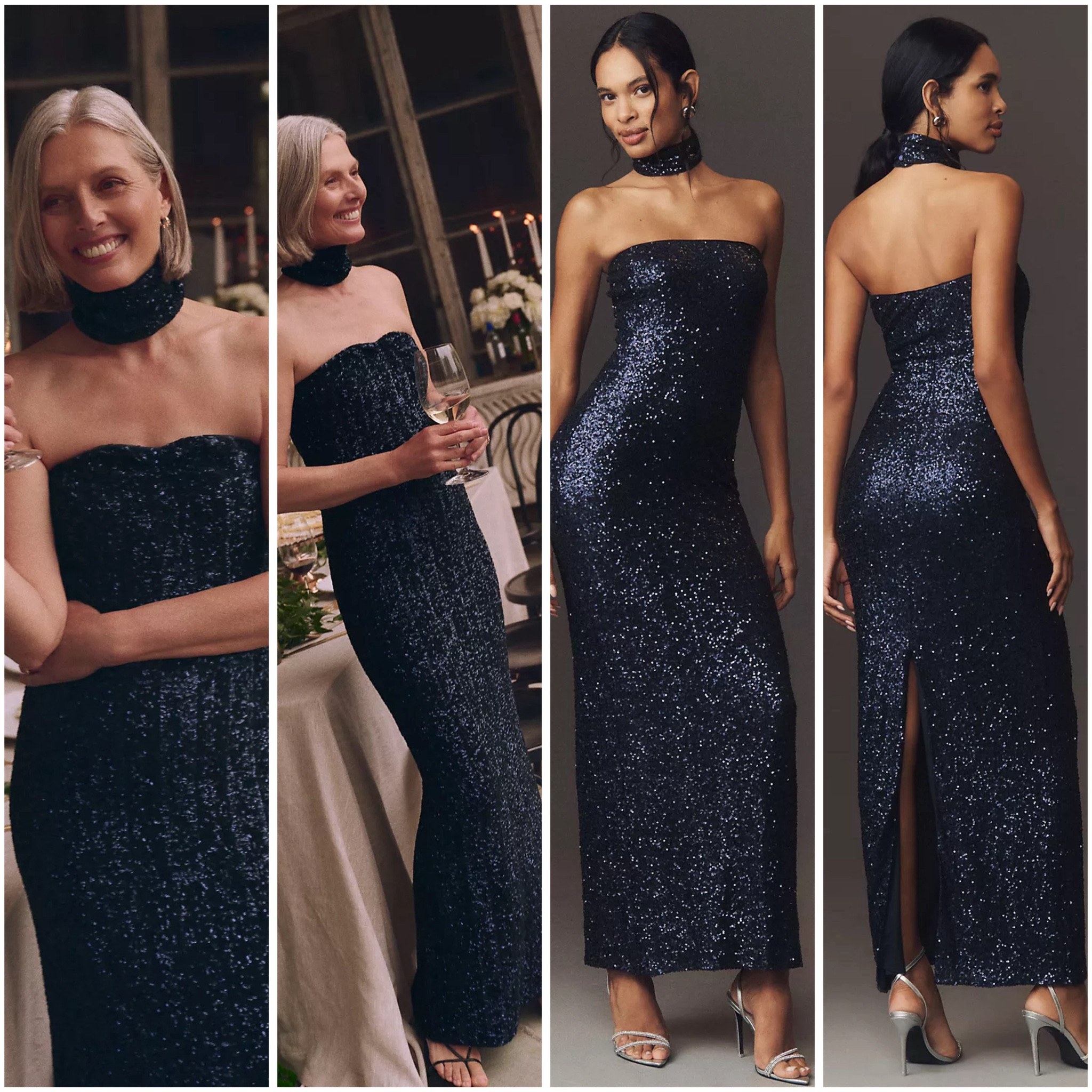 Going to a formal wedding? This blue sequin dress looks good on for every age. The second pic is a similar option in ivory and you can take the scarf off if you want. 

#LTKOver40 #LTKParties #LTKWedding
