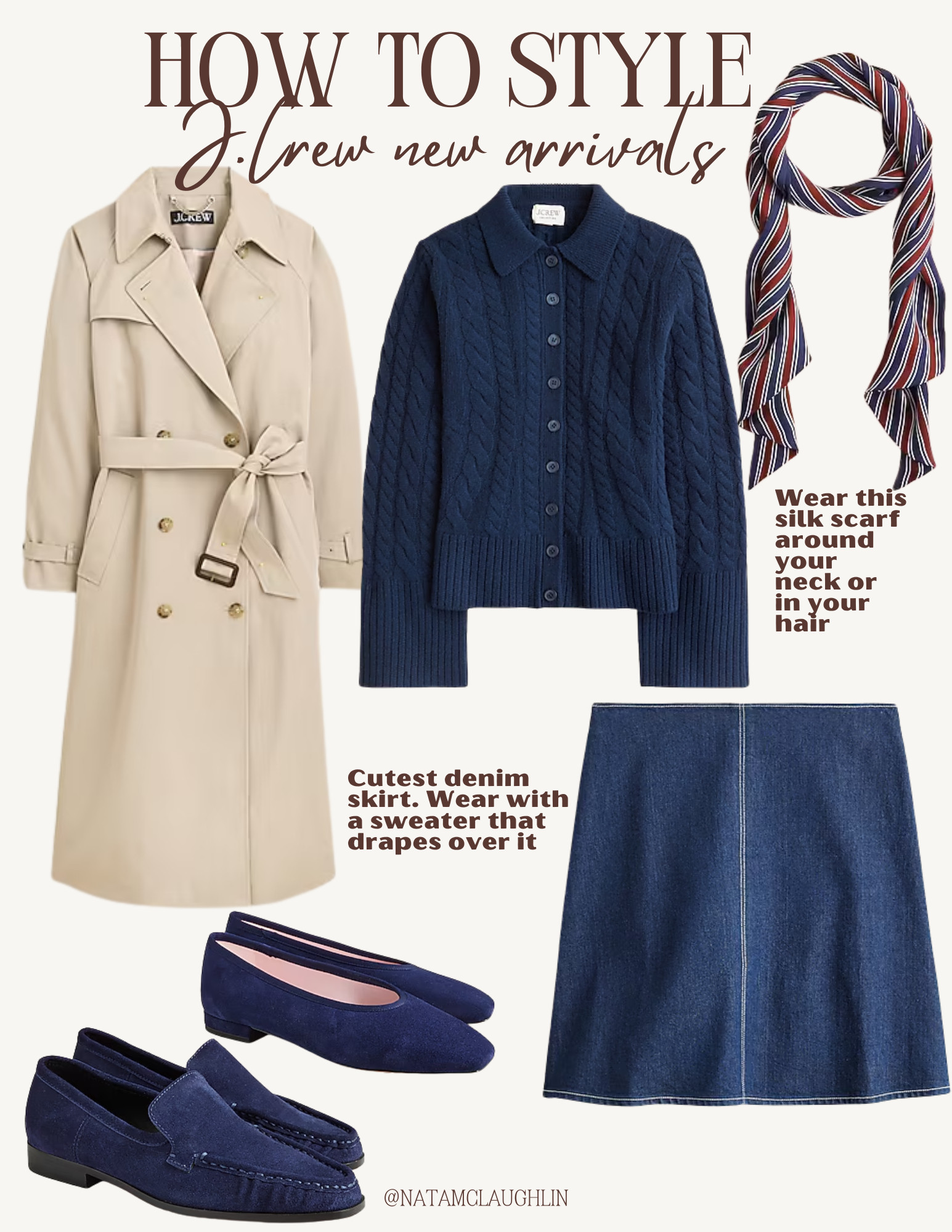 Love these sweaters to wear untucked over this denim skirt. You could also wear this with tights and boots until it gets warmer. Valentines outfit women, date night outfit, spring outfit, suede loafers, navy ballet flats, denim skirt outfit 

 #LTKValentine #LTKWorkwear