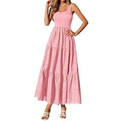 BTFBM Summer Eyelet Dress for Women Sundresses Casual Boho Sleeveless A Line Flowy 2026… | Amazon (US)