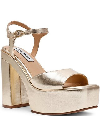 Odina Metallic Block Heel Platform Sandals | Dillard's