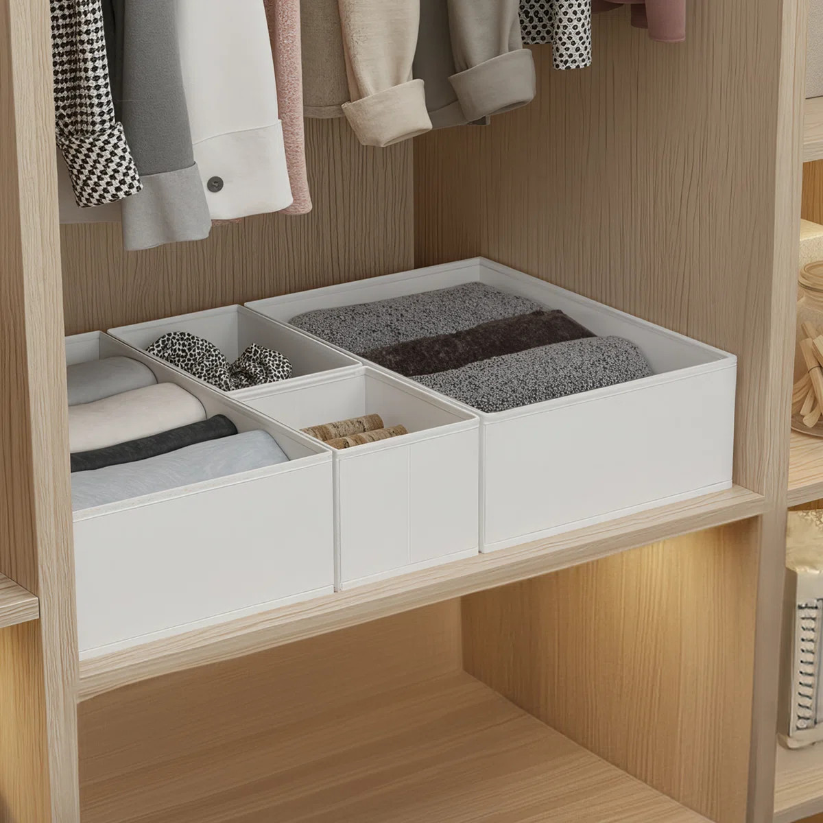 Drawer Organizers, Dresser Divider Organizers, Set Of 12, Foldable Fabric Storage Boxes For Socks... | Wayfair North America