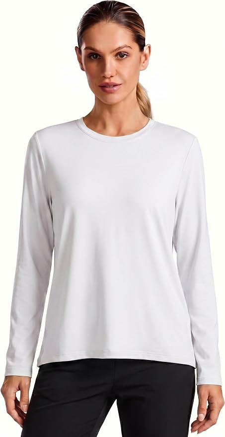 PINSPARK Workout Tops for Women UPF 50+ Loose Long Sleeve Athletic Shirt | Back Pleated, Sun Prot... | Amazon (US)