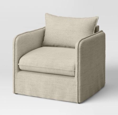 Love the new fabric option for this Target accent chair! 

Arm chair, slipcover chair, threshold, side chair, neutral chair, living room furniture, bedroom furniture 