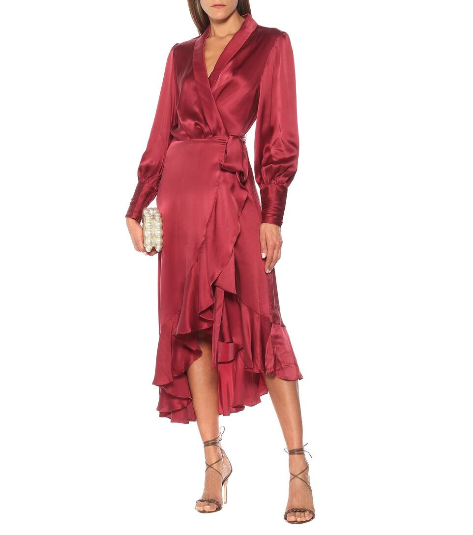 Asymmetric silk satin midi dress | Mytheresa (US/CA)