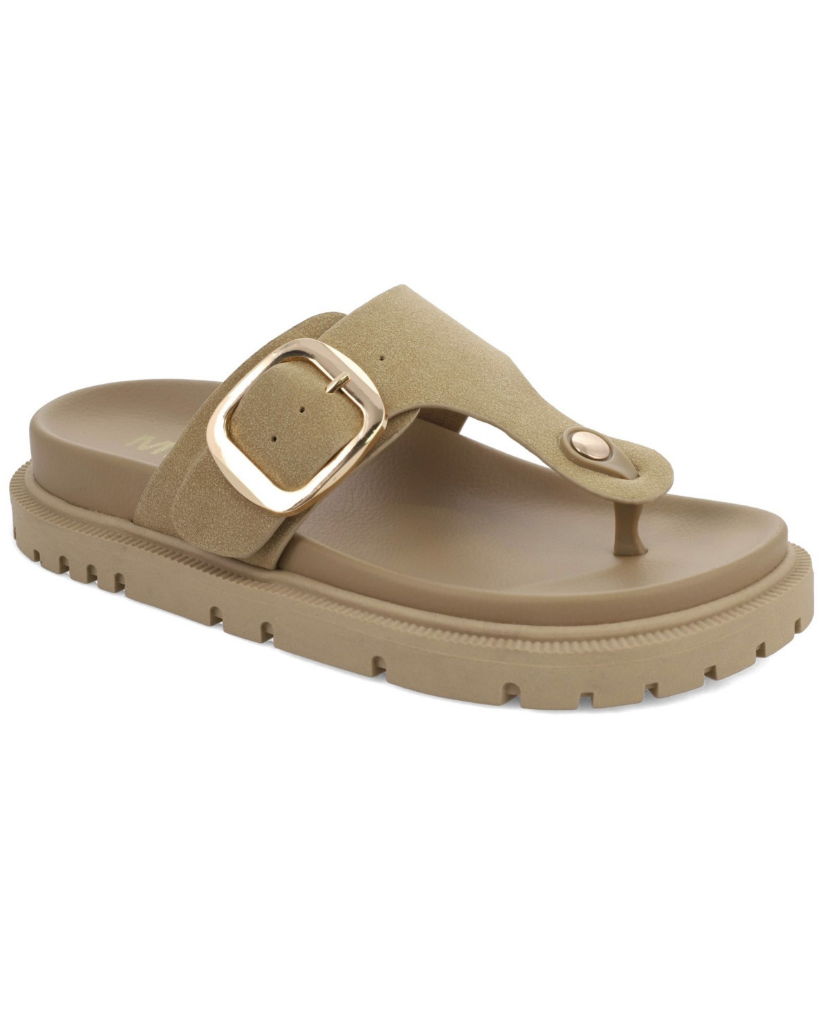 Mia Women's Geri Buckle Platform Thong Sandals - Sand | Macy's