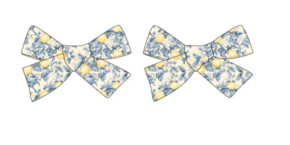 PRE-ORDER VINTAGE CITRUS TOILE DREAM BOW HAIR CLIPS OS | Dream Big Little Co.